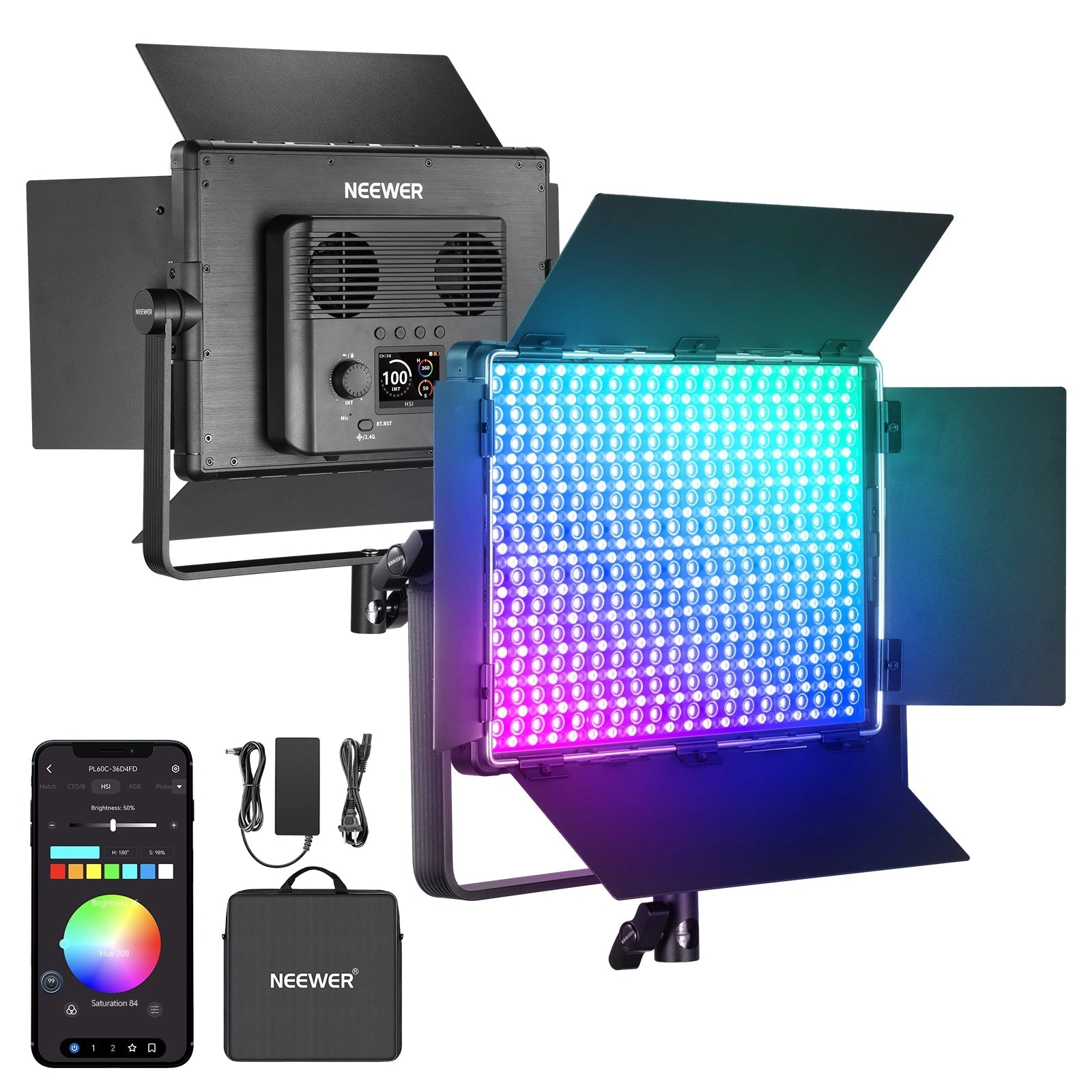 1-2_da6f56d8-18de-45fc-91c0-8c04565b30f6 Panneau LED RGB NEEWER PL60C ( 60W ) – Image 1