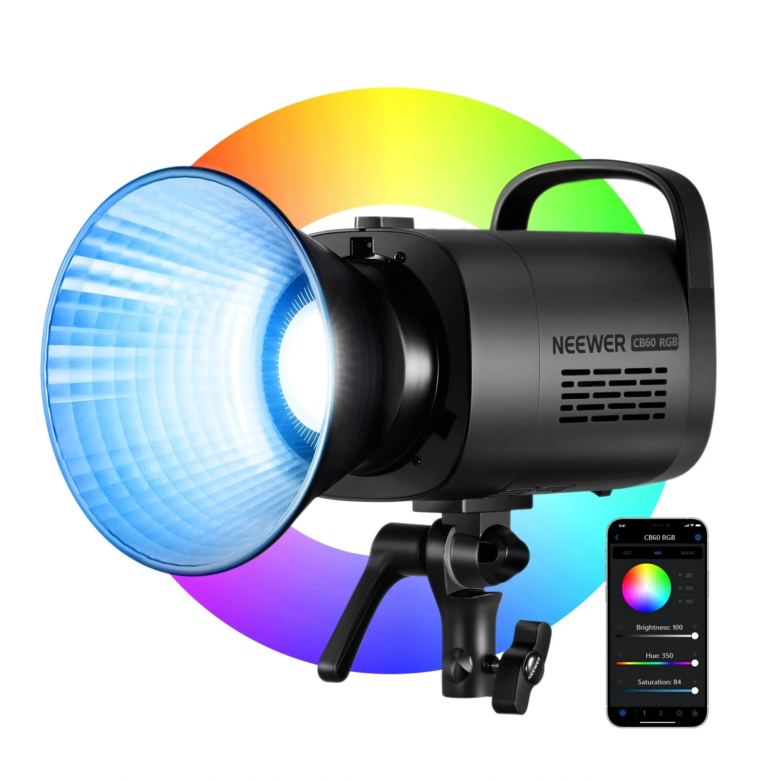 10101467_37c7152e-9893-46cc-ac41-42cfdc8608cc Lumiére Continue COB NEEWER CB60 RGB ( RGB / 70W) – Image 1