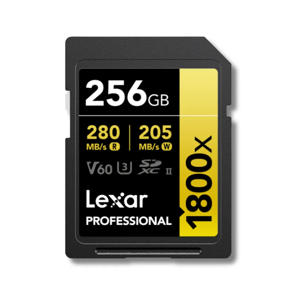 CARTE MÉMOIRE LEXAR SD1800X V60 GOLD 256GB