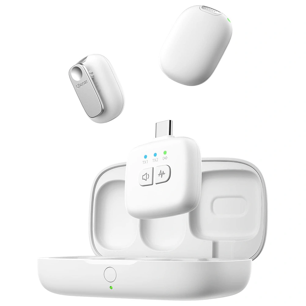 Microphone Sans-Fil ULANZI A30 ( 2TX + 1RX ) ( Type-C + Adaptateur Lightning Inclu ) "Blanc" – Image 1